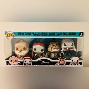 Funko Pop! Nightmare Before Christmas 4-pack Sandy Claws Sally Mayor Jack NEW